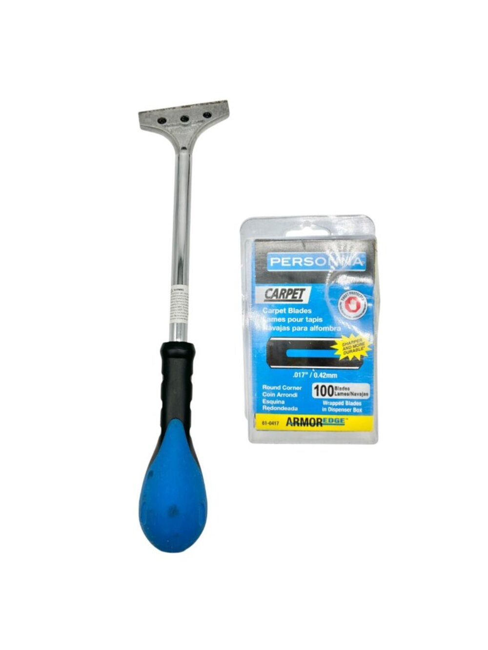 Personna Pro Floor Scraper and 100 Carpet Blades Durable Design Two Tone Handle